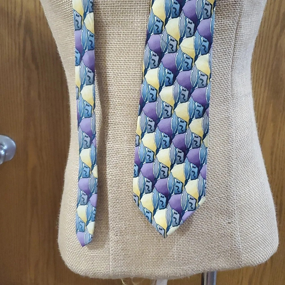 Jerry Garcia race record dream collection nine abstract art vintage silk tie